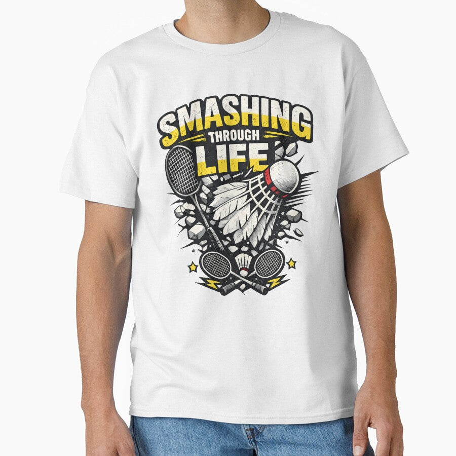 Smashing Through Life - Badminton Player Vintage by SidTastic