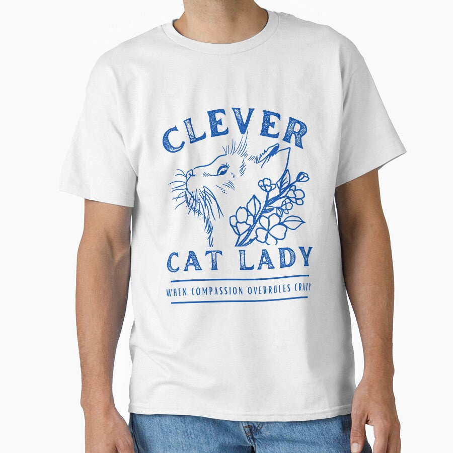 Clever Cat Lady (not crazy) - Faded Blue by DPingBirdie