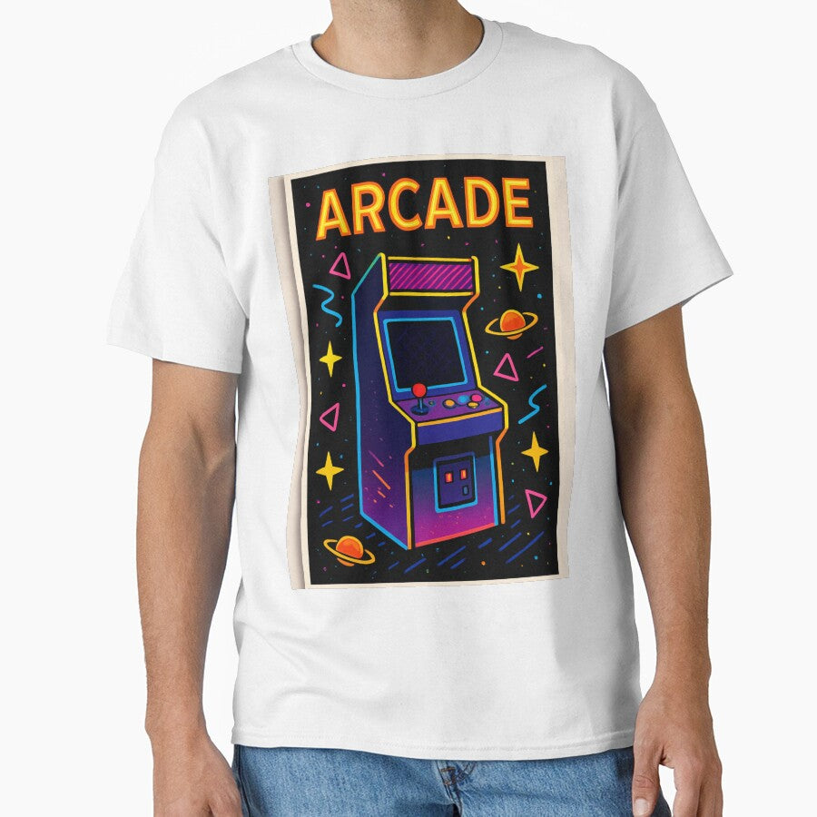 Cosmic Arcade Vibes – Neon Retro Gaming Machine Poster Design by ViNiPu