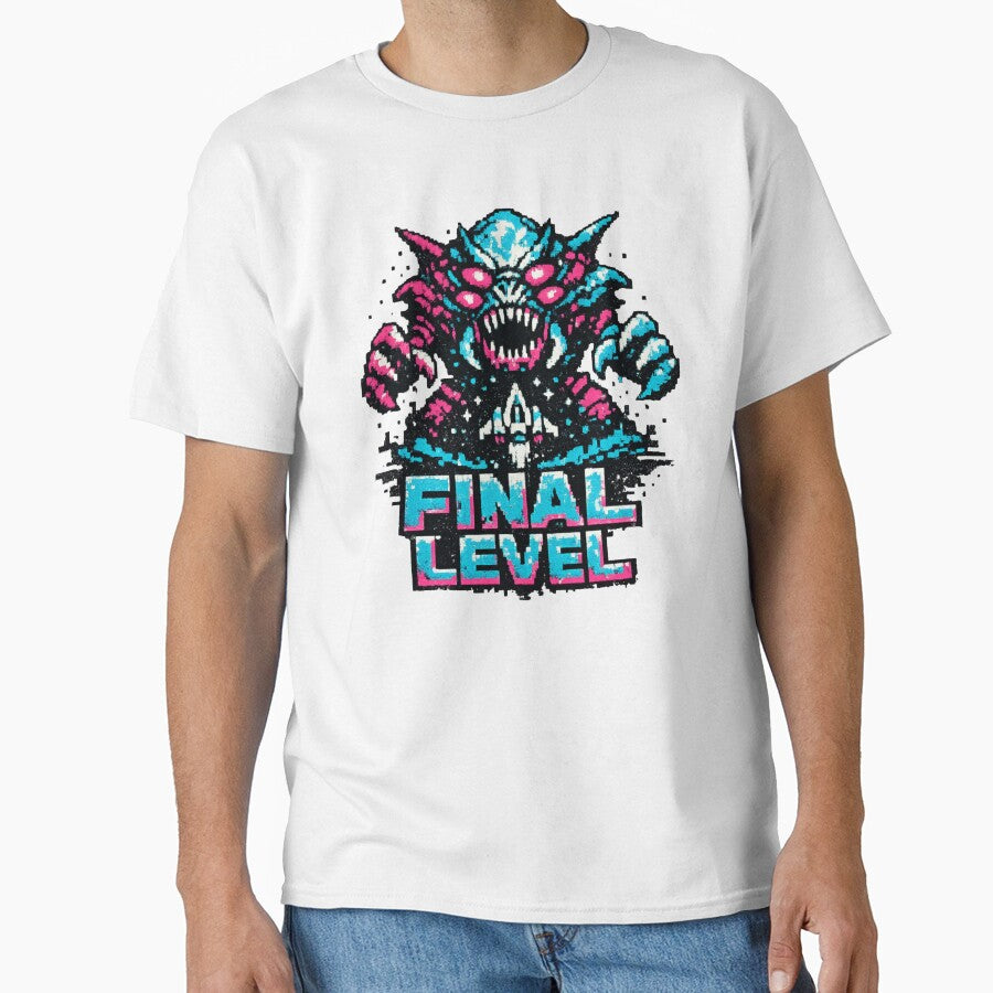 Final Level Neon Boss Monster – Retro Arcade Gaming Design by JonelCrafts