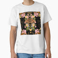 Vintage Botanical Moth Pattern On Black Background by Grin Katalina Floral Patterns & Cozy Art