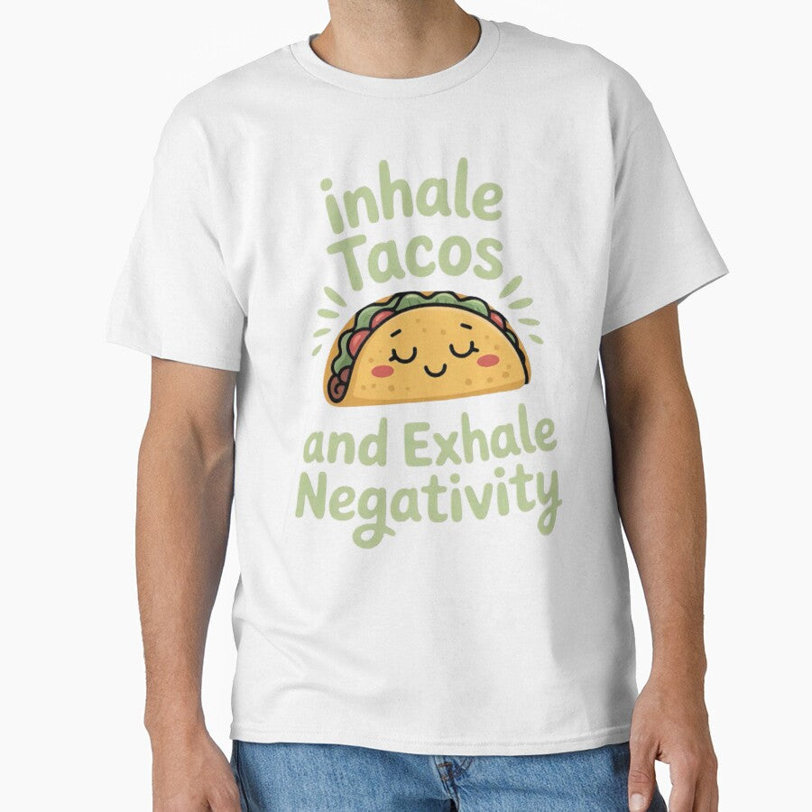 Inhale Tacos Exhale Negativity Funny Taco Yoga by Ikwalima