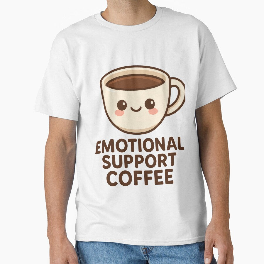 Emotional Support Coffee – Cute Coffee Cup Cartoon by Pure Nonsense