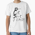 One Cat Short of Crazy Funny Typography Quote by LindaCooke