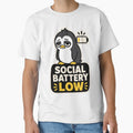 Social Battery Low Penguin – Funny Introvert Mood by EchoBlue Studio