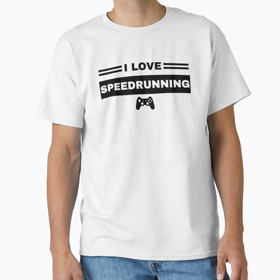 I Love Speedrunning – Gamer Quote Text Design by PHRASEandSTYLE