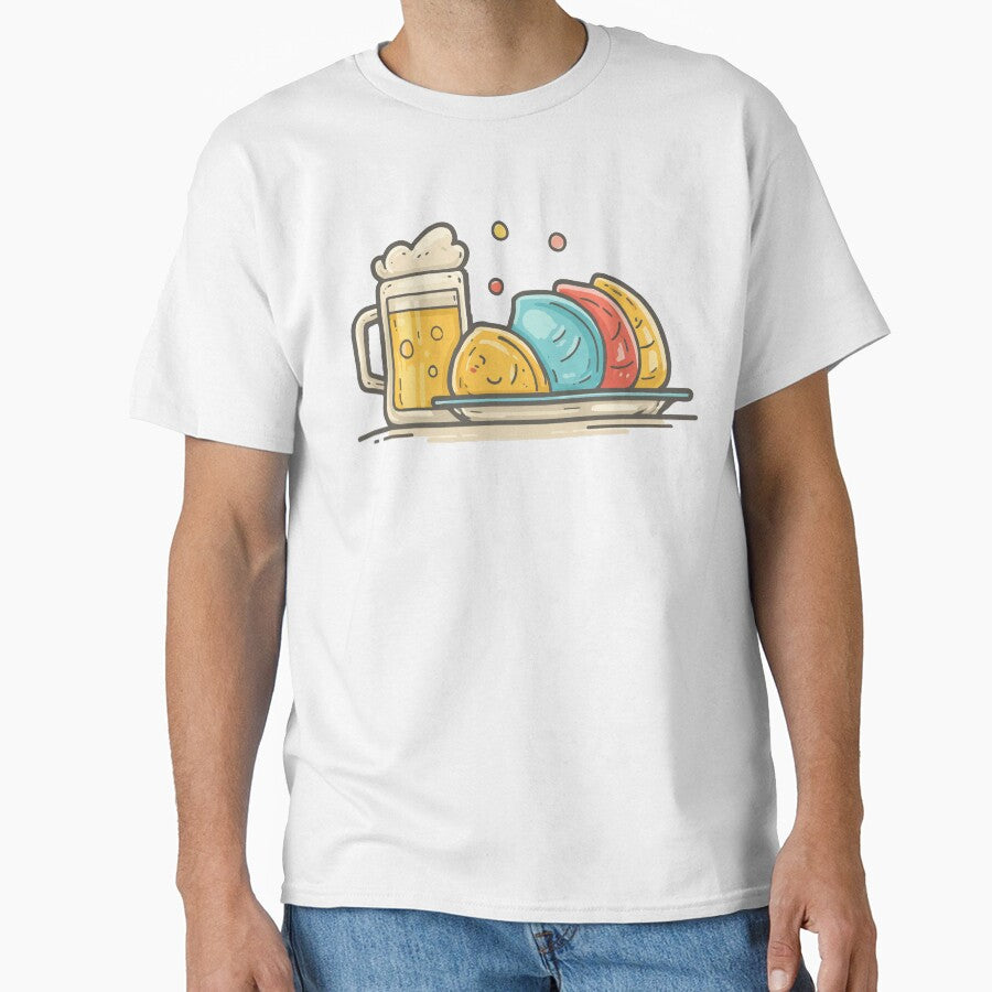 Funny Dumplings and Beer Illustration – Cute Foodie Vector Design by Moss and Moon Studio