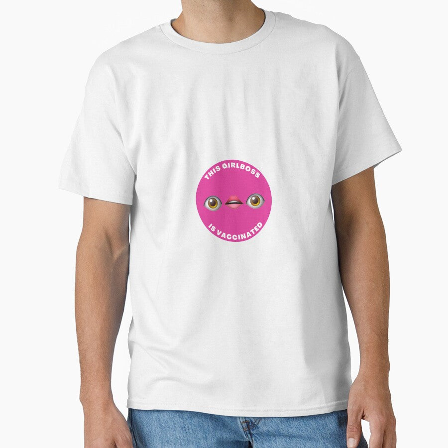 Vaccinated Girl Boss eye sticker by izzymagsdesigns