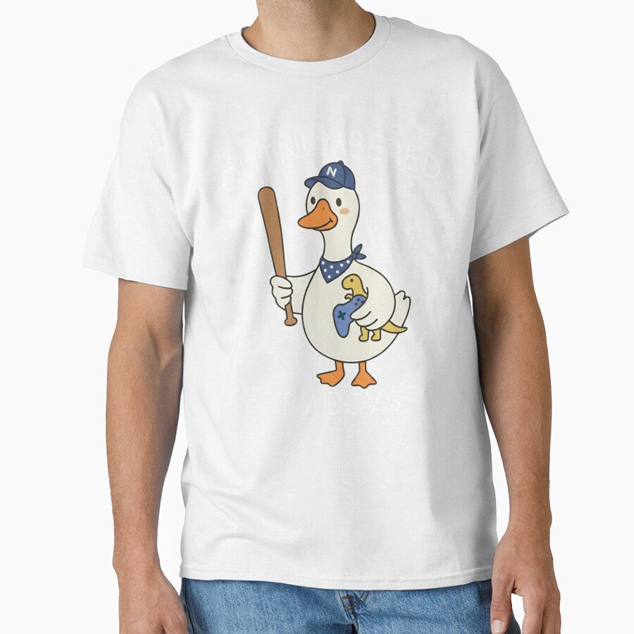 Outnumbered By Boys Cute Duck Baseball Gamer Dinosaur Mama by haitrieuic96