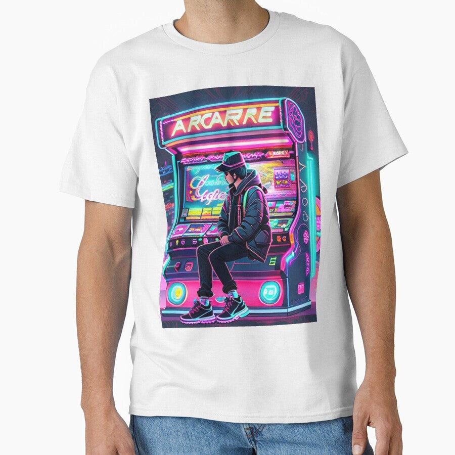 Neon Arcade Gamer – Retro Cyberpunk Gaming Wall Art & Gamer Room Decor by NeonPixelShop