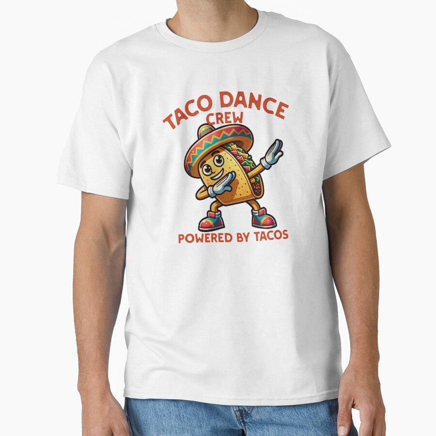 Taco Dance Crew Powered By Tacos Funny Fiesta Shirt by TreeDoPrints