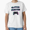 Glitch Hunter – Neon Glitch Gaming Text and Controller Art by PHRASEandSTYLE
