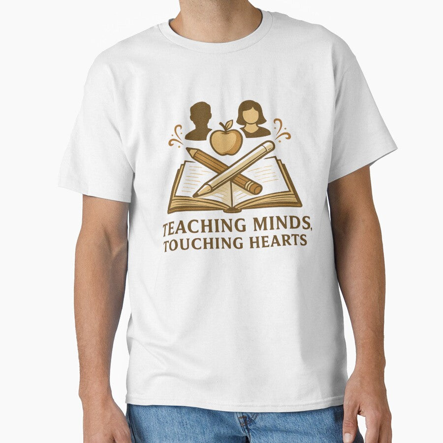 Teaching Minds, Touching Hearts – Inspirational Teacher Quote Design by ZYNORAworld