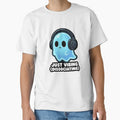 Just Vibing Dissociating - Cute Ghost with Headphones Sticker by Sassy Cult