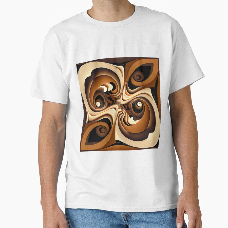Contemporary Ceramic Brown Energetic Contemporary Pattern Digital Painting by CodeAndColors