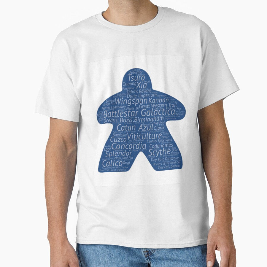 Blue Meeple with Tabletop game names by Narellish