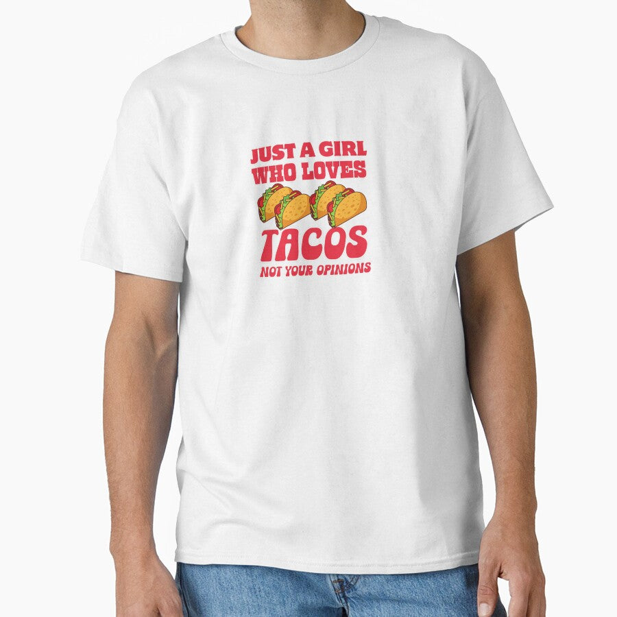 Just a Girl Who Loves Tacos Funny Typography Quote by thedazzlingmonk