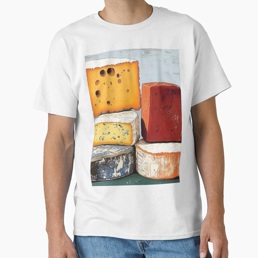 A Rustic Tower of Cheeses Showcasing Texture, Color and Artful Culinary Display by OlfactoART Studio