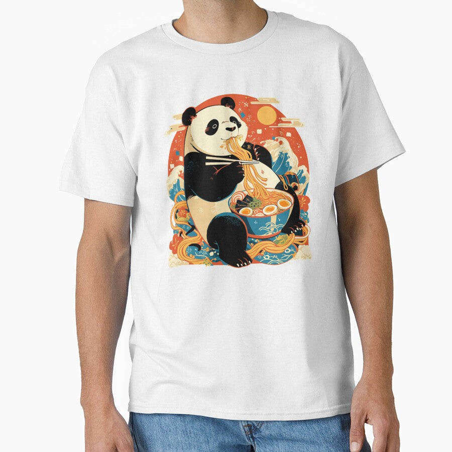 Panda eating bowl of spicy beef ramen noodles by Nightarcade