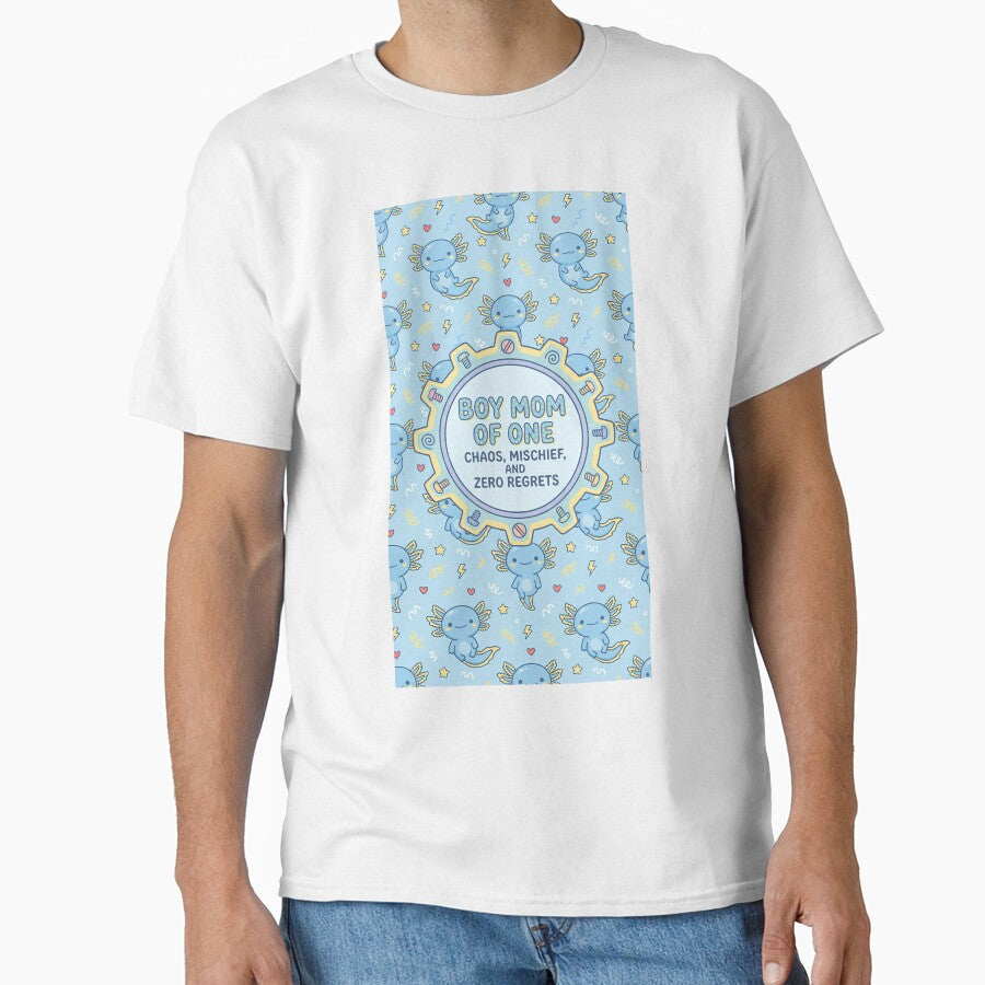 Boy Mom of 1 Cute Axolotl Pattern by Itsheartshop