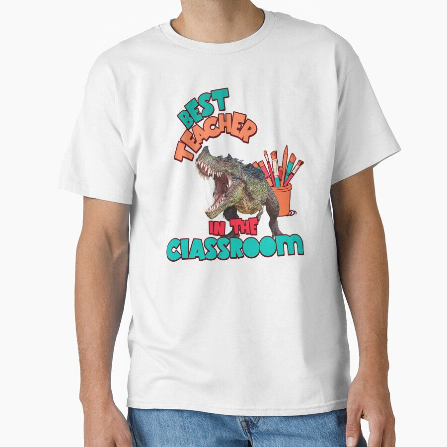 Funny Dinosaur Art Teacher Classroom Humor Design by Vac1