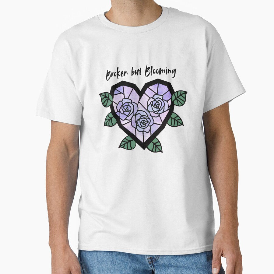 Broken but Blooming Stained Glass Heart by PettyPotion33