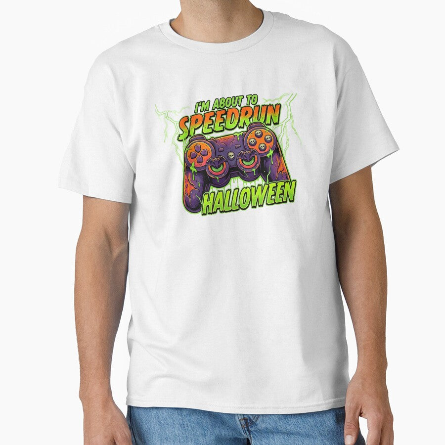 I'm About to Speedrun Halloween – Spooky Gamer Controller Illustration by PHRASEandSTYLE