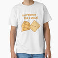 Kawaii Cheese and Cracker Valentine Sticker - You're Lookin' Like a Snack Pun by GroundUpCo
