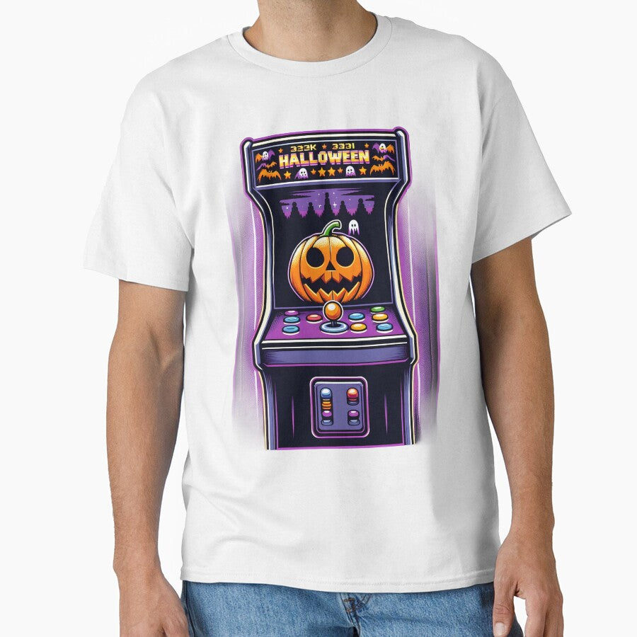 Retro Halloween Arcade Machine with Pumpkin and Ghosts. by The-T-In-Retro