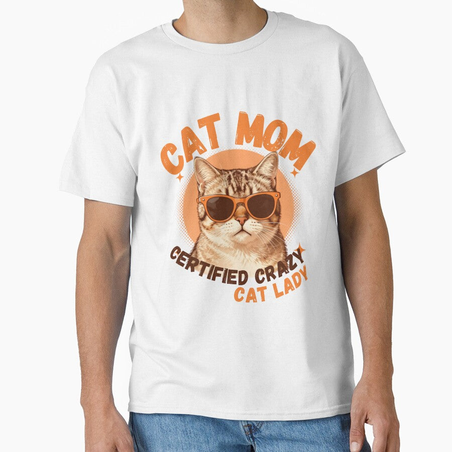Certified Crazy Cat Mom with Sunglasses Retro Cat Lover by Randomnessy