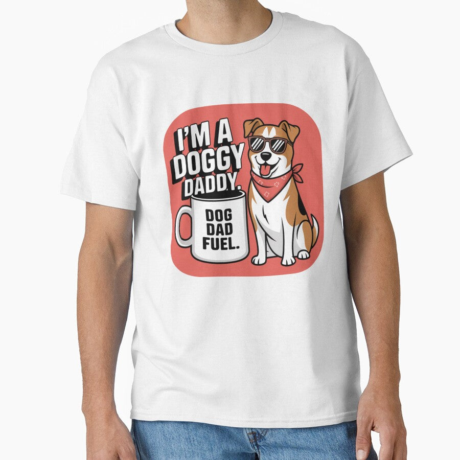 I'm a Doggy Daddy – Bandana Pup Funny Dog Dad Tee by MTeesGA
