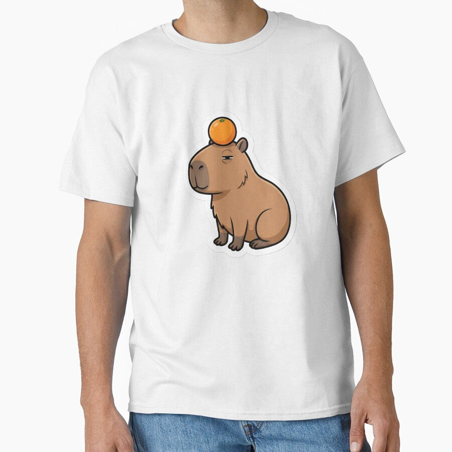Chilling Capybara with Orange on Head by StickyGuys