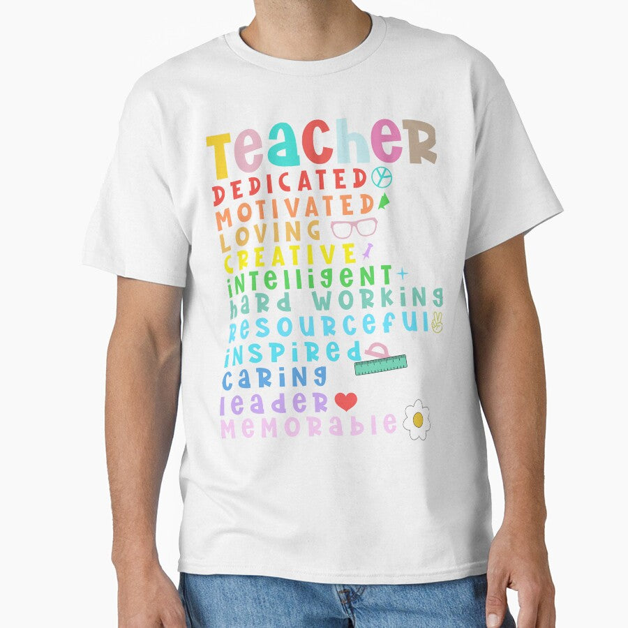Colorful Teacher Appreciation Motivational Words Typography Design by PatternCouture