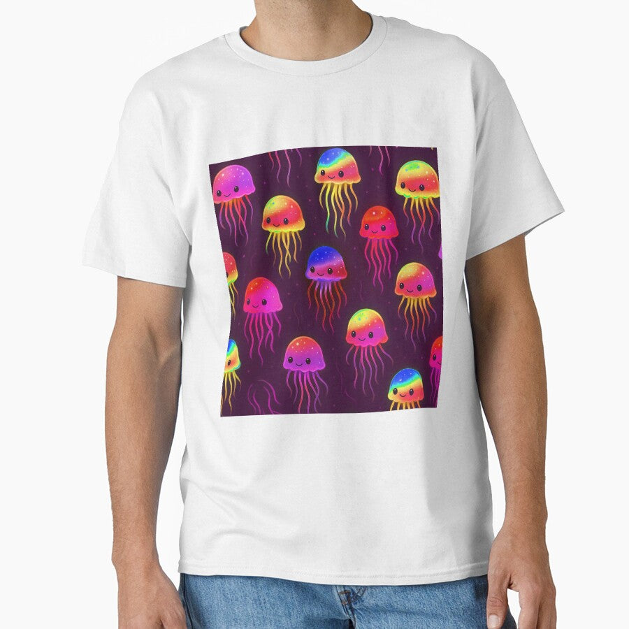 Pink Neon Jellyfish Pattern by SassyArtistry