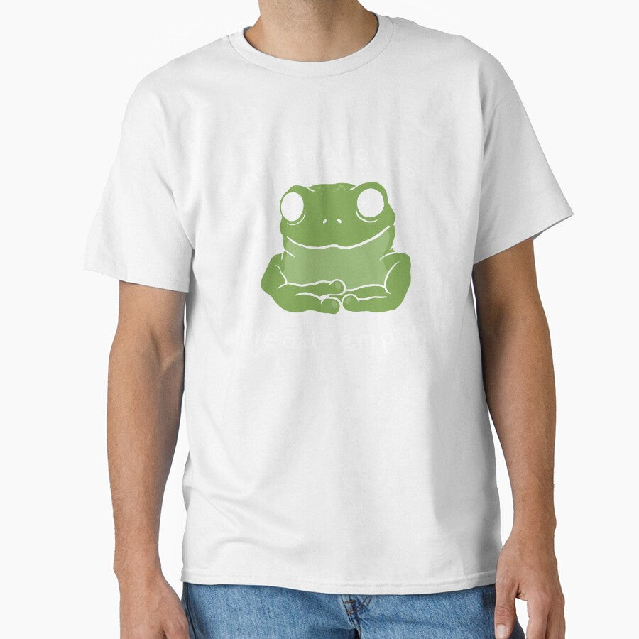 No Thoughts Head Empty Frog Meme: A Cute Mental Health Aesthetic with a Sad Big Eyed Kawaii Toad as a Green Froggy Face by MinistryOfFrogs