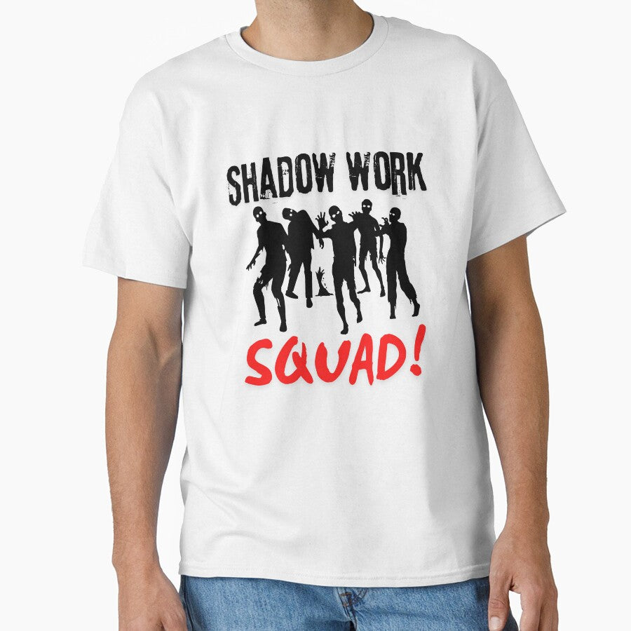 Shadow Work Squad – Bold Spiritual Healing T-Shirt (Black Print) by burnoutbright