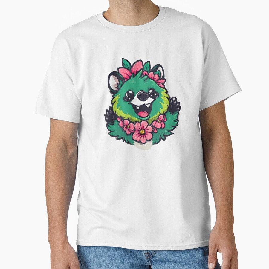 Cute Kawaii Quokka with Flower Lei Smiling T-Shirt – Happy Smiles Are Contagious Design by Eytha