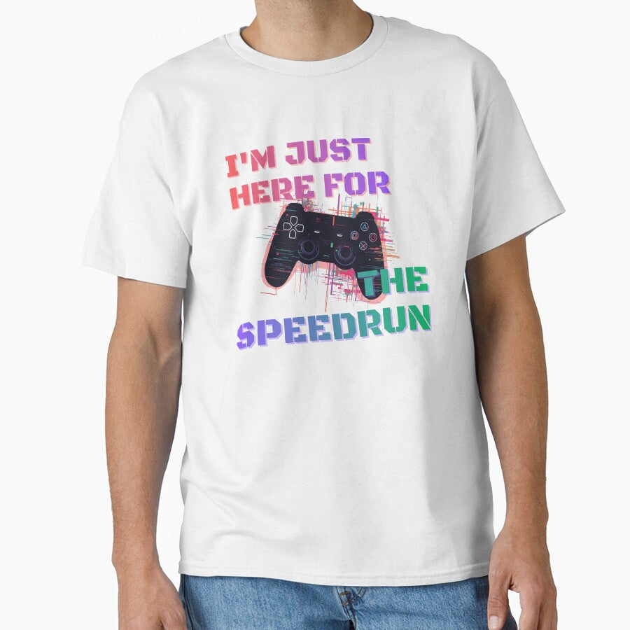 I’m Just Here for the Speedrun – Glitch Controller Cyber Gamer Design by PHRASEandSTYLE