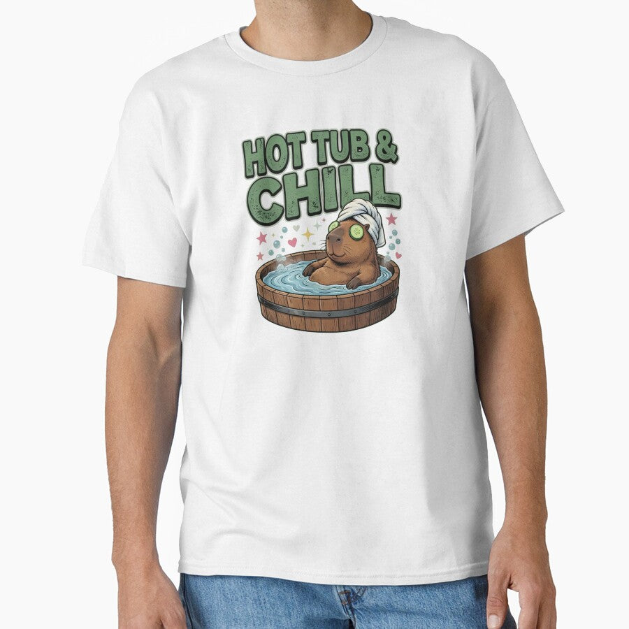 Hot Tub & Chill Capybara Relaxing Design by TshirtsOnline-