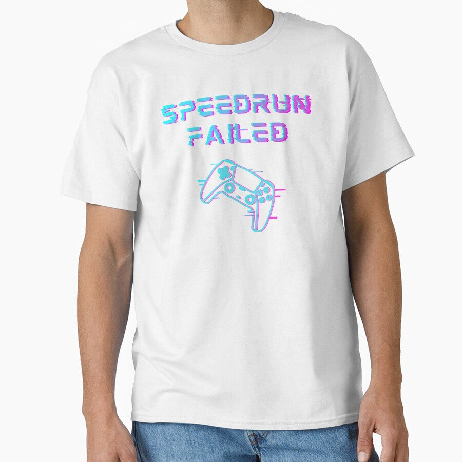 Speedrun Failed – Neon Glitch Controller Gamer Art by PHRASEandSTYLE