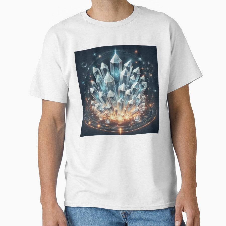 Glowing Crystal Cluster – Mystical Gemstone Illustration by ashokreddy343