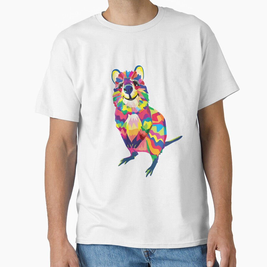 Quokka Marsupial Australia smiles geometrically rainbow by mMx-Design