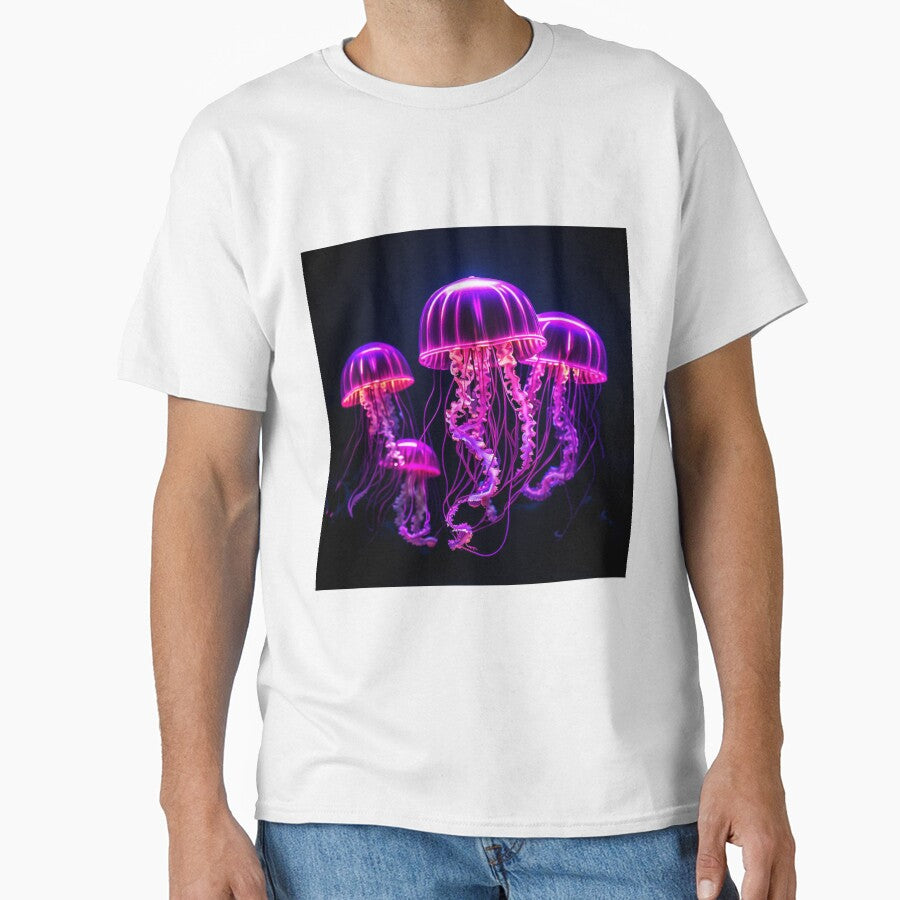Vibrant Neon Jellyfish Ocean Bloom Scene by Art Genix