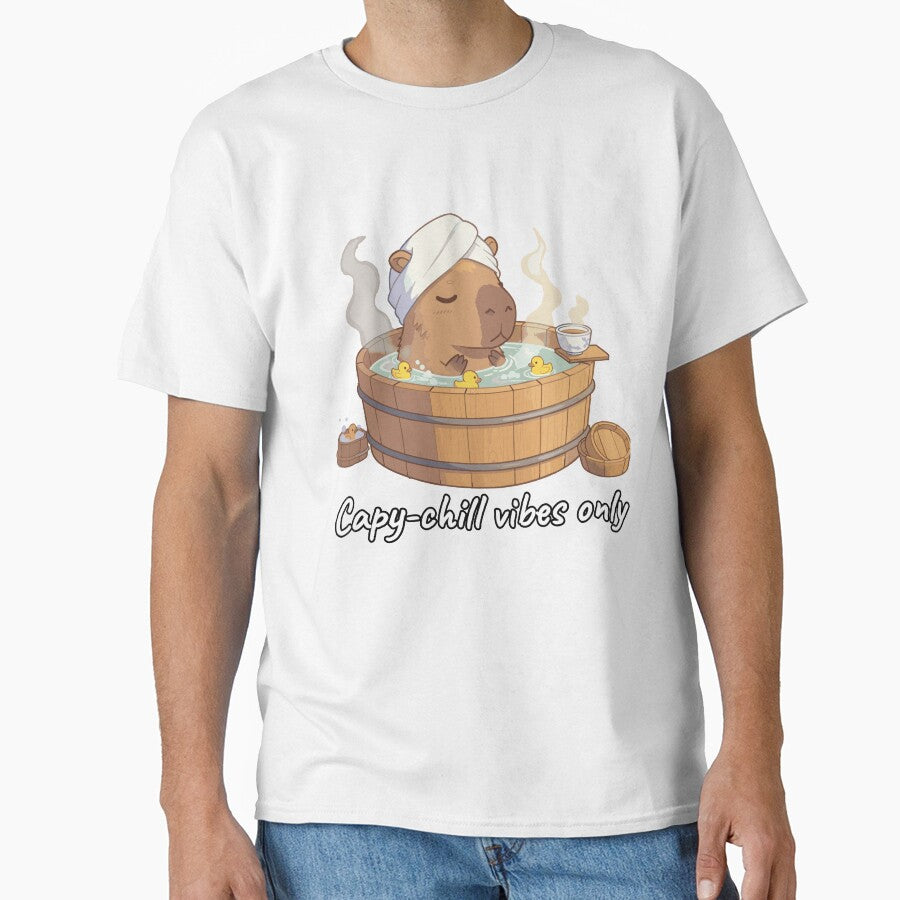 Capybara Bath Time – Capy-Chill Vibes Only Cute Animal Art by imaginariun