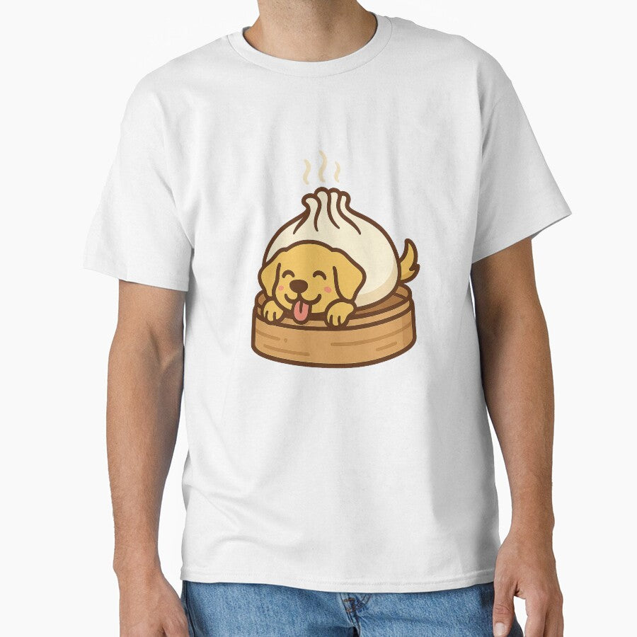 Golden Retriever Dumpling – Cute Kawaii Bao Dog Fusion Art by Tripconic