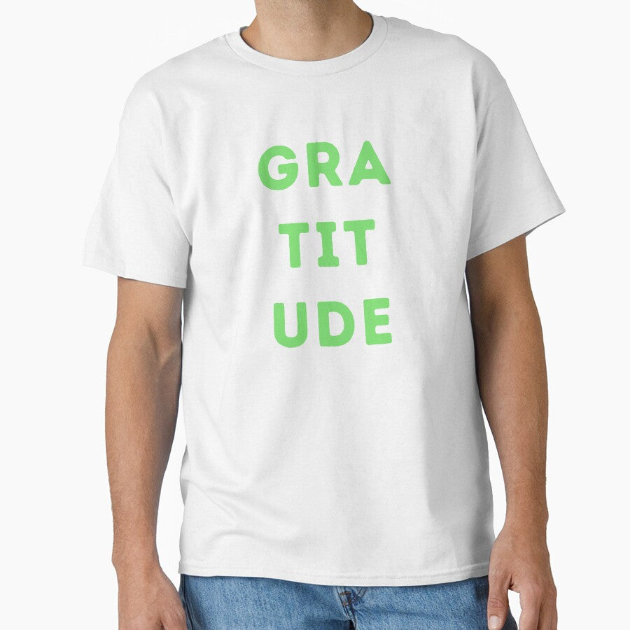 Gratitude All Over Text Green by NinniSilver