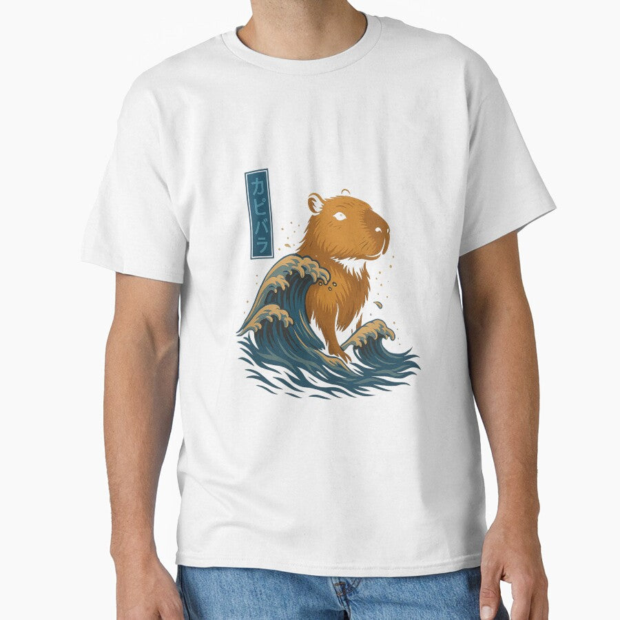 Capybara among Waves – Serenity in the Chaos of the Sea by Capybarastore_77