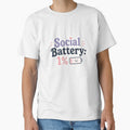 Social Battery 1% Sticker by Barkybond