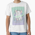 Eco Crystal Cat Mystical Nature Feline with Crystals & Green Energy by Neko-Doodle-co