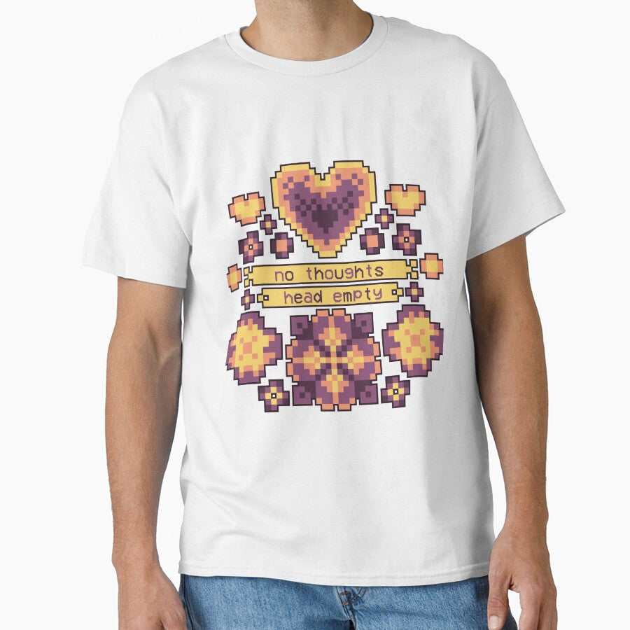 Floral 8bit No Thoughts [old world] by deadbeatprince-typography